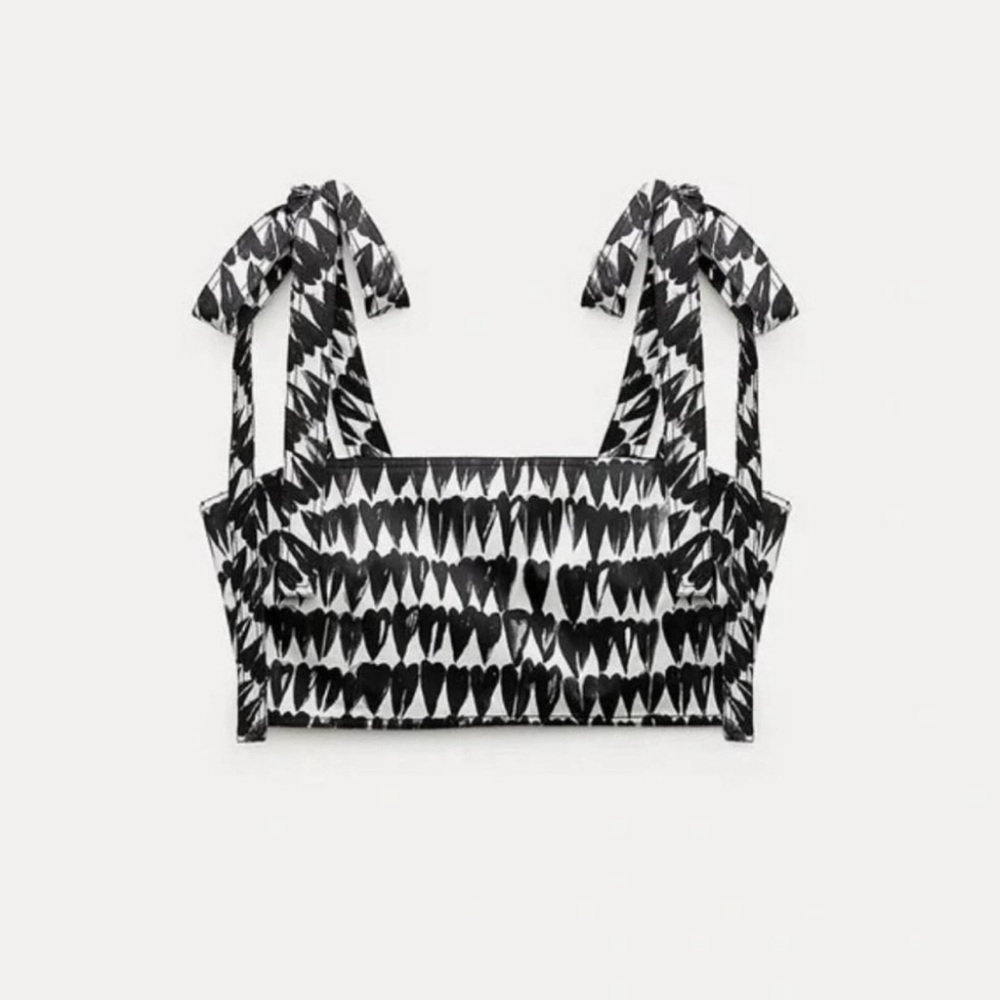 Zara Monochrome Geometric Tank Top